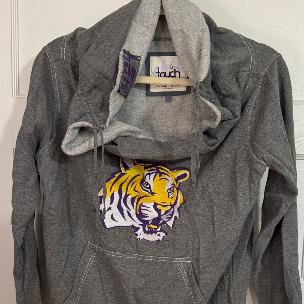 Touch by Alyssa Milano Gray LSU Hoodie with Tiger Design